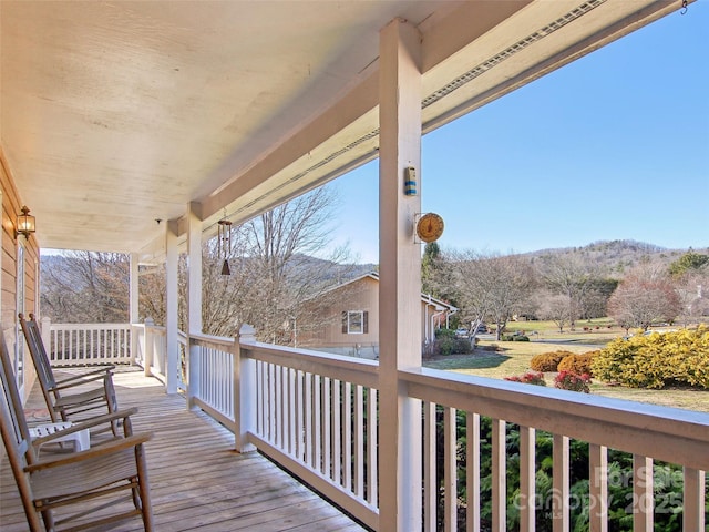 wooden deck with a porch