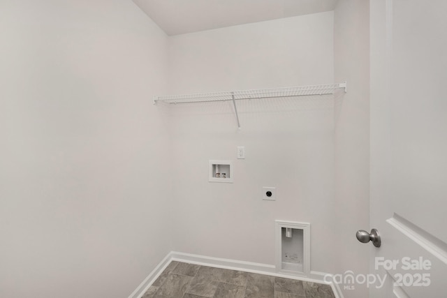 clothes washing area featuring washer hookup and electric dryer hookup