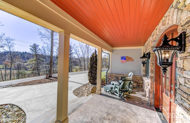 view of patio with covered porch