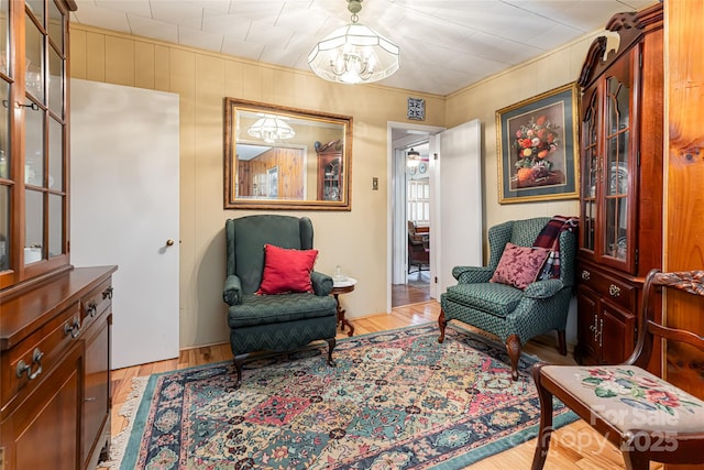 sitting room with wood finished floors