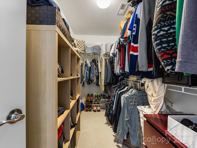 spacious closet with visible vents