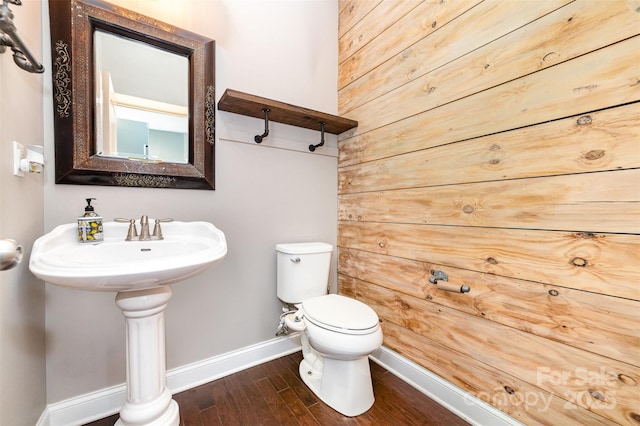 3004 Fallondale Rd, Waxhaw, NC 28173 - half bathroom with baseboards, wood finished floors, and toilet