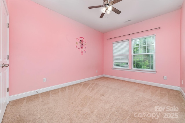 3004 Fallondale Rd, Waxhaw, NC 28173 - carpeted spare room featuring a ceiling fan and baseboards
