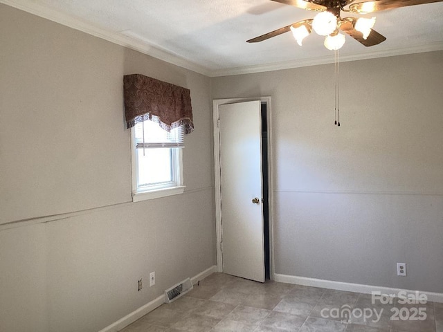 empty room with ornamental molding