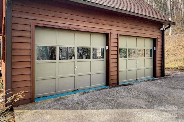 view of garage