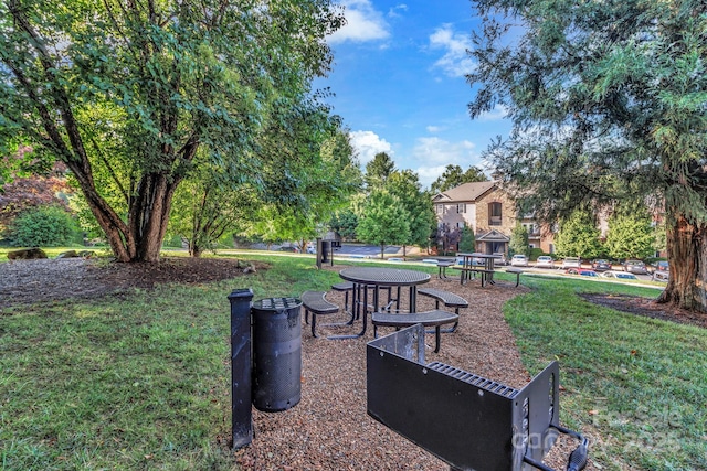 view of community featuring a yard