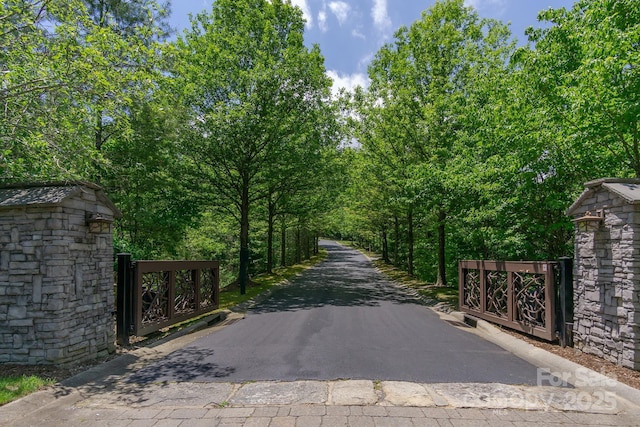 view of road with a gate