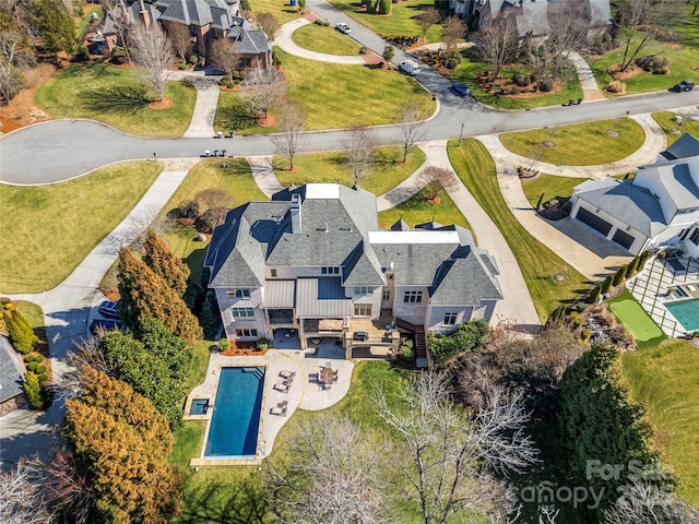 bird's eye view with a residential view