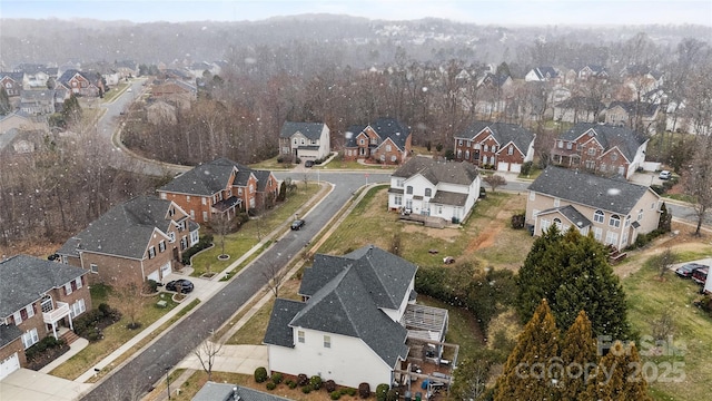 aerial view with a residential view