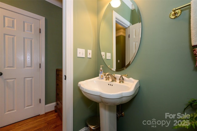 bathroom with wood finished floors