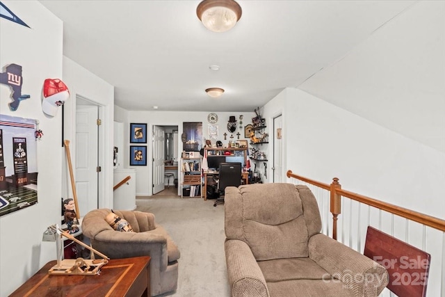 interior space with light colored carpet