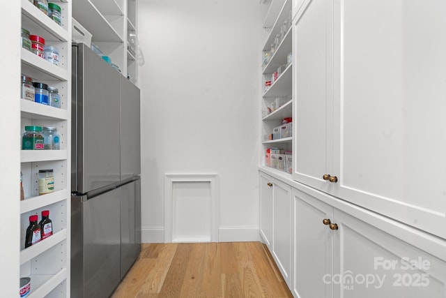 spacious closet featuring light wood finished floors