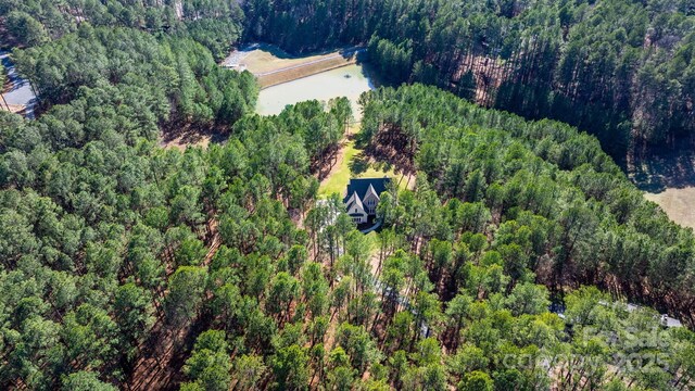 aerial view with a forest view