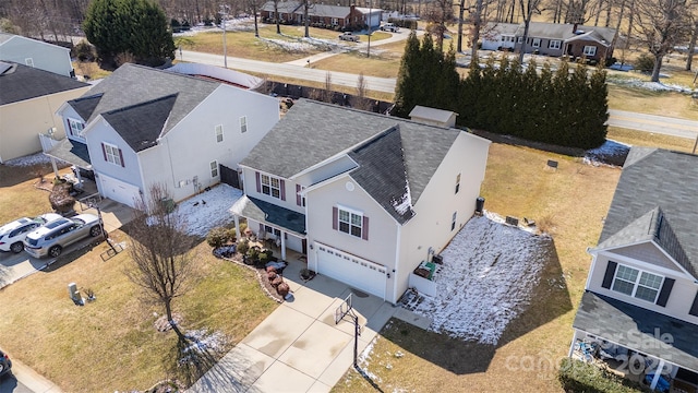 aerial view with a residential view