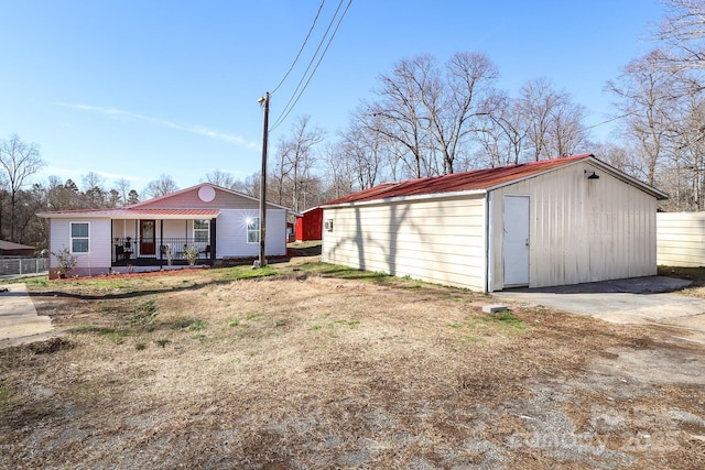 exterior space with a porch