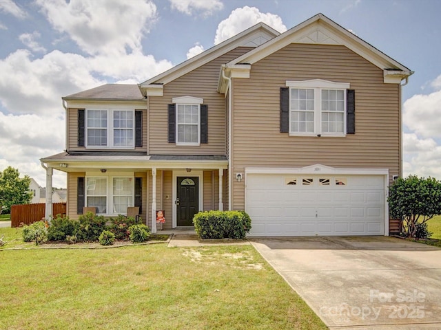 3841 Shasta Cir, Clover, SC 29710 - traditional-style home featuring driveway, a garage, and a porch