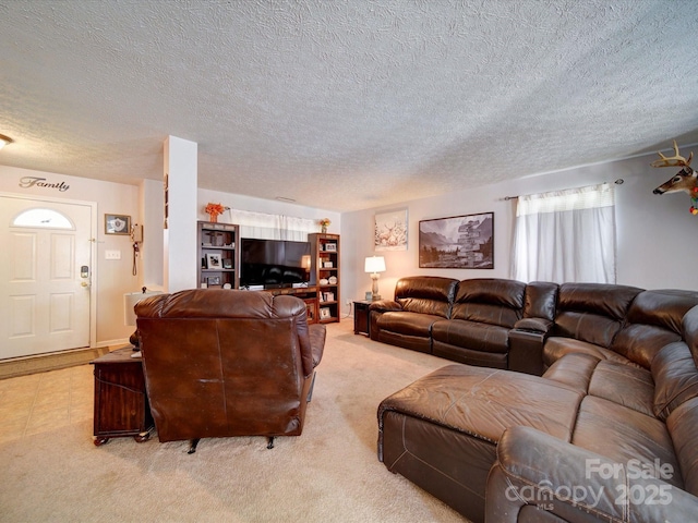 3841 Shasta Cir, Clover, SC 29710 - living room with a textured ceiling and light colored carpet