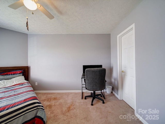3841 Shasta Cir, Clover, SC 29710 - bedroom with carpet flooring, a textured ceiling, a ceiling fan, and baseboards