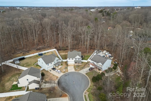 bird's eye view with a forest view