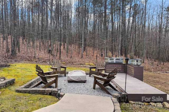 view of patio featuring a wooden deck