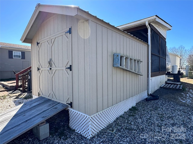 view of shed