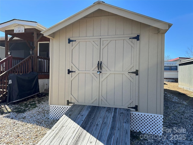 view of shed