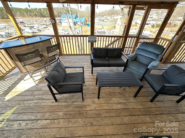117 Badin Lake Cir, New London, NC 28127 - wooden deck featuring an outdoor living space