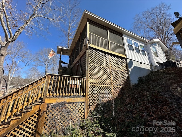 117 Badin Lake Cir, New London, NC 28127 - view of property exterior featuring crawl space and a deck
