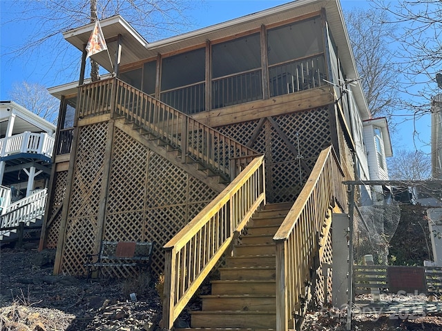 117 Badin Lake Cir, New London, NC 28127 - back of house with stairs