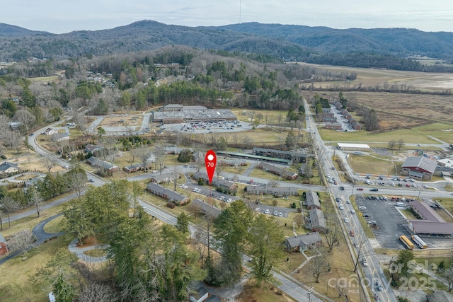 aerial view featuring a mountain view