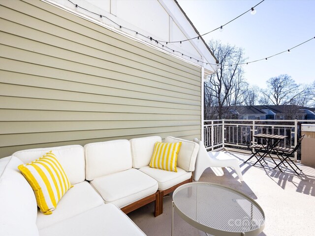 deck featuring an outdoor living space