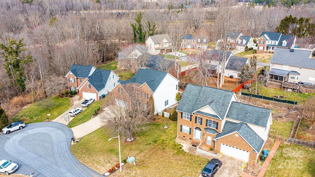 drone / aerial view with a residential view