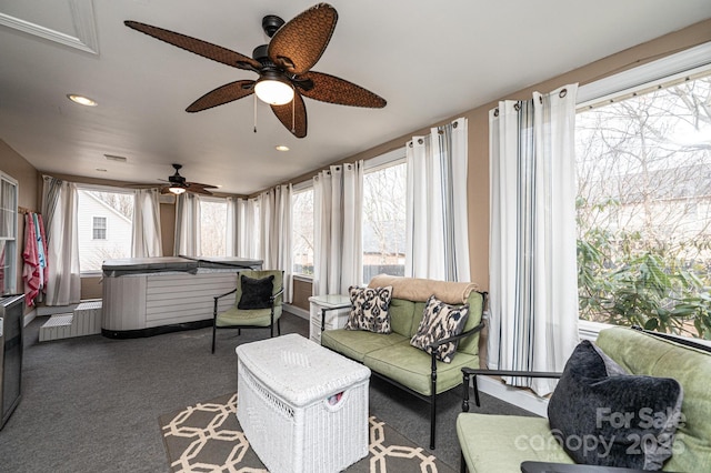 sunroom featuring radiator heating unit