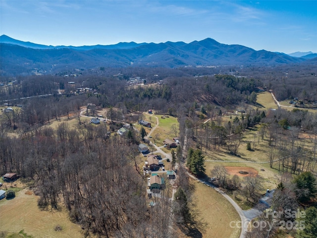 bird's eye view featuring a mountain view