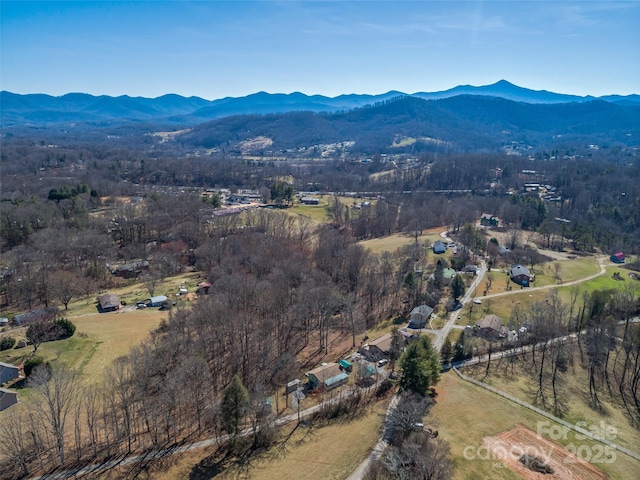 aerial view featuring a mountain view