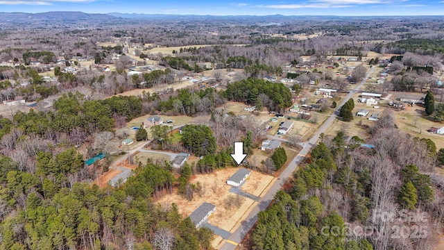 drone / aerial view with a mountain view