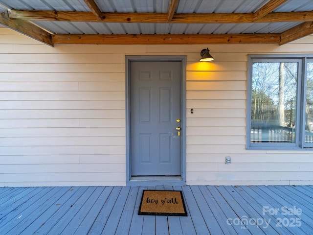 view of doorway to property