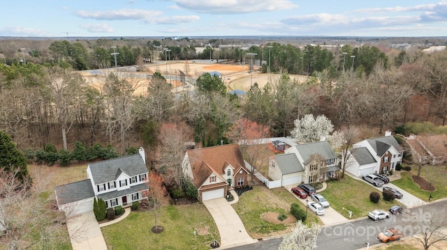 drone / aerial view with a residential view