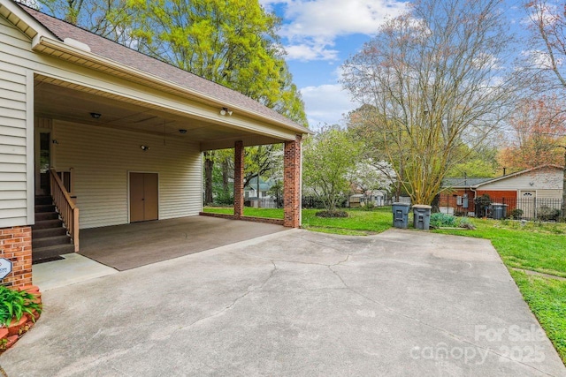 1007 Wentworth Dr, Kannapolis, NC 28081 - view of patio / terrace with a carport and driveway