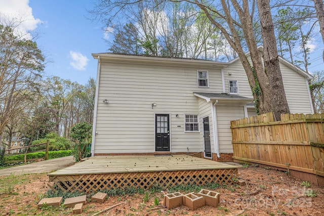5948 Deveron Dr, Charlotte, NC 28211 - back of house with fence and a wooden deck