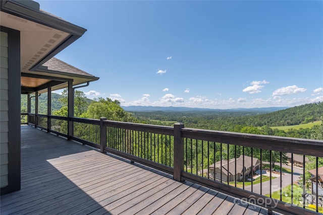 54 Herron View Ln, Weaverville, NC 28787 - wooden terrace featuring a forest view