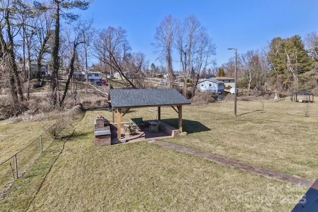 view of yard with fence