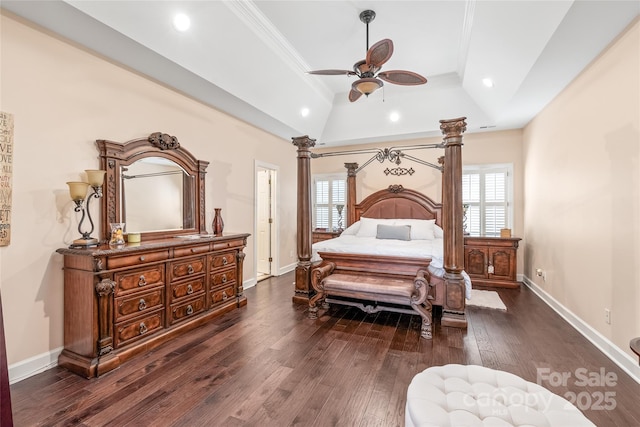 5101 Belicourt Dr, Charlotte, NC 28277 - bedroom featuring dark wood-type flooring, multiple windows, and baseboards