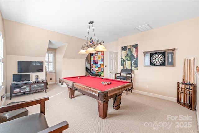 5101 Belicourt Dr, Charlotte, NC 28277 - rec room with carpet, billiards, and baseboards
