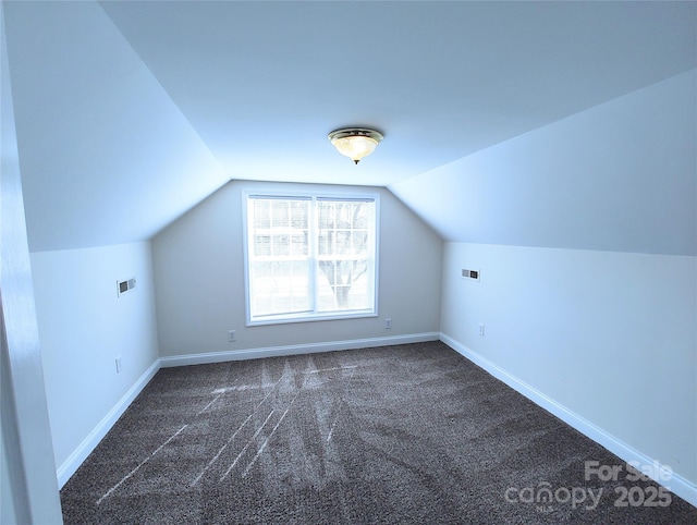 1806 Bringle Ferry Rd, Salisbury, NC 28146 - bonus room featuring lofted ceiling, dark colored carpet, and baseboards
