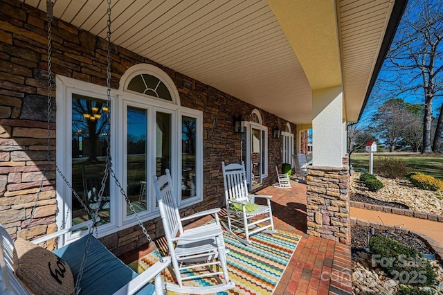 view of patio / terrace with a porch