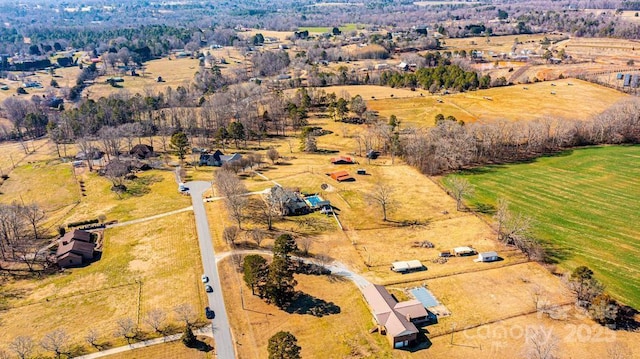 bird's eye view with a rural view