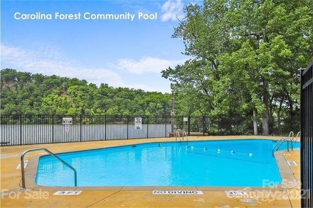 community pool with fence