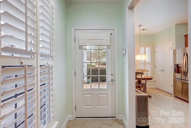 entryway with baseboards