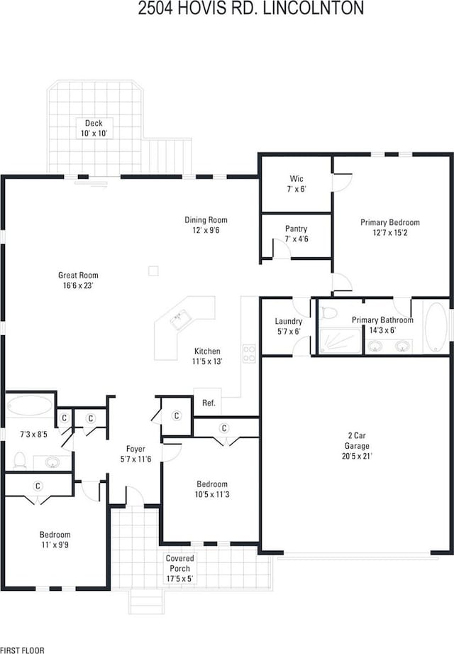 2504 Hovis Rd, Lincolnton, NC 28092 - floor plan / room layout